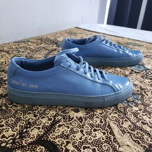 Woman By Common Projects, Blue Leather Sneakers
